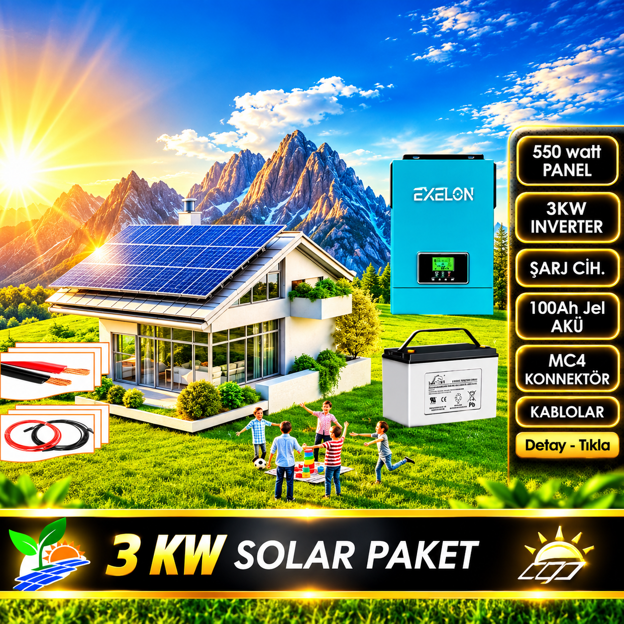 3 KW Lityum Solar Paket