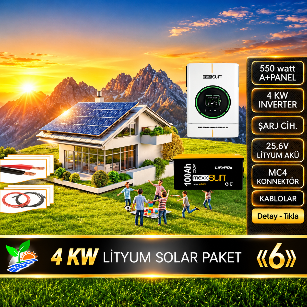 4 KW Lityum Solar Paket