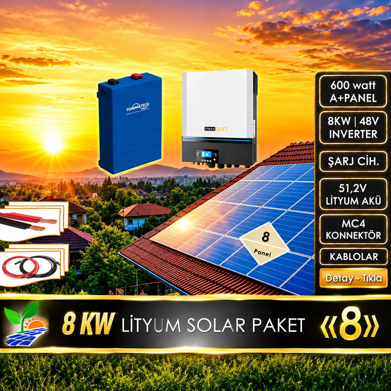 8 KW Lityum Solar Paket